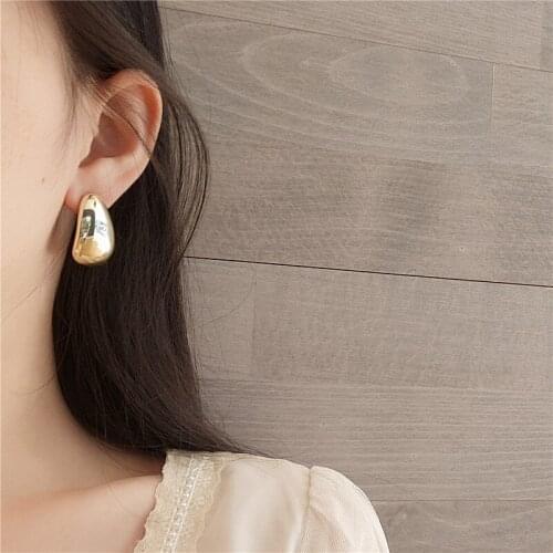 TIMEONLY Delicate Arc-shaped Metal Mirror Dangle Earrings for Women Girls Luxury Charm Earrings Engagement Gifts Accessories