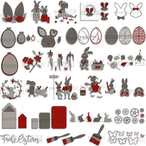 Piggy Craft metal cutting dies cut die mold Easter Egg Bunny Brush Scrapbook paper craft knife mould blade punch stencils dies