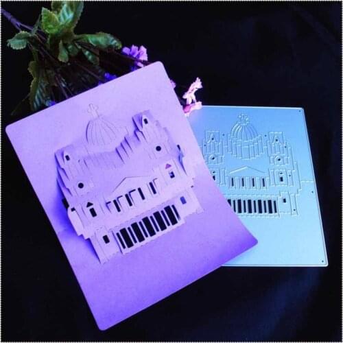 YINISE Metal Cutting Dies For Scrapbooking Stencils Castle DIY Album Paper Cards Decoration Embossing Folder Die Cut CUTS Tools