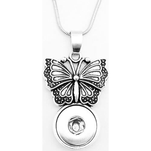Butterfly snap button jewelry Necklace OEM, ODM NC1778 (fit 12mm snaps)