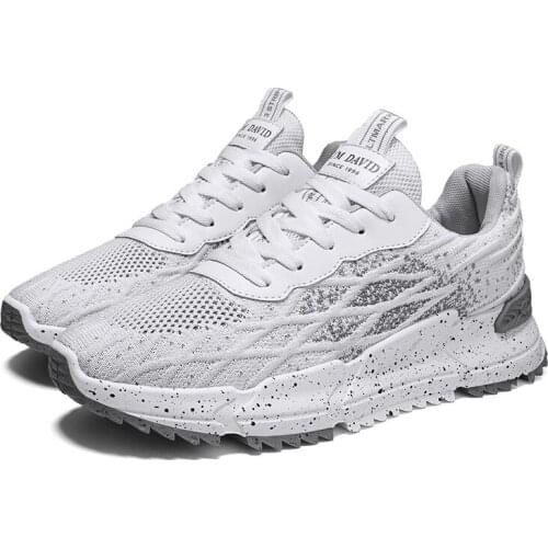 Zapatillas Hombre 2021 Fashion Running Shoes For Men Flying Woven Breathable Lace Up Height Increasing Non Slip Mens Sneakers