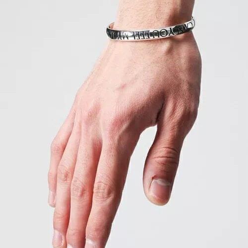 Gold-color Engraved Letter Bracelets For Women Men Fashion Stainless Steel Cool Mens Cuff Bracelets Bangles pulseira masculina