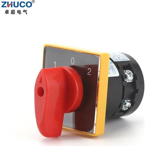 ZHUCO HZ5B-10/D101.1 10A On-Off-On Silver Contact Rotary Knob Three Position One Pole Combination Universal Changeover Switch