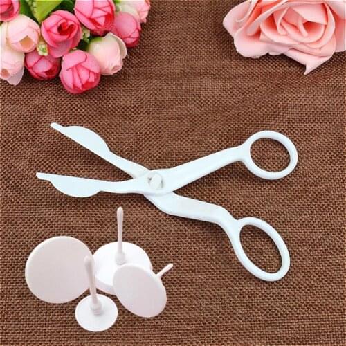 1 Set Flower Scissors Cake Flower Nail Splastic Piping Confectionery Nails Ice Cream Decorating Baking Tool DIY Pastry Bracket