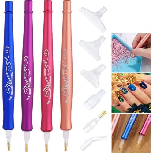 1 Set Alloy Diamond Painting Pen Cross Stitch Embroidery Sewing Accessories DIY Crafts Nail Art Diamond Painting Point Drill Pen