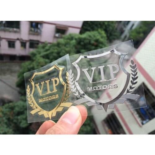 1pcs VIP MOTORS logo metal nickel car sticker decal Reflective emblem Door Window Body Auto Decor DIY Car styling super sticker