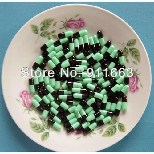 4# 1,000pcs! black-green colored capsules/gelatin empty capsules sizes 4(joined or seperated empty capsules)