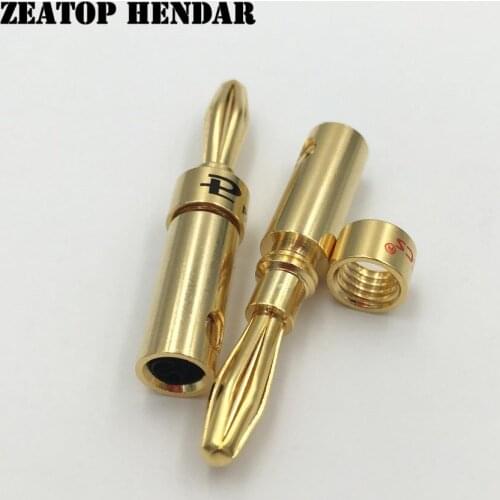 50Pcs Pailiccs Brass 4mm Banana Male Audio Jack Plug Head Speaker Cable Connector Double Screw Locking Adapter Gold Plated