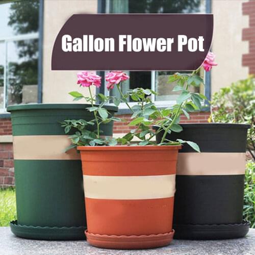Large Round Short Flower Pot Control Root Rose Pot Planting Seedling Thickening Plastic Flower Gallon Pot or Tray FP8