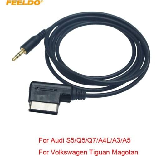 FEELDO 10Pcs Car Media AMI MMI Interface To 3.5mm Audio AUX MP3 Adapter for Audi Volkswagen AUX Wire Cable #FD6219