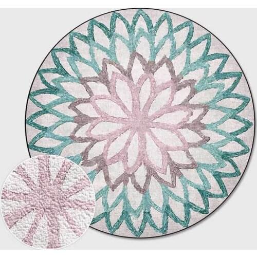 Ethnic Style Round Carpet Simple Mandala Geometric Children Living Room Hanging Chair Floor Mat Bedroom Bedside Hallway Area Rug