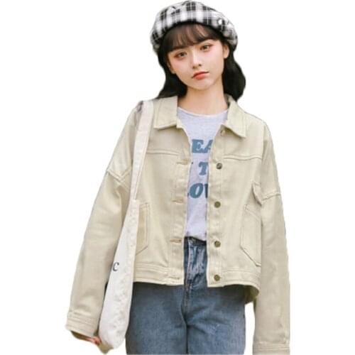 New Spring Autumn Womens Jackets Vintage Loose Female Streetwear Long Sleeve Solid Lady Clothes Coats Woman Mujer Outerwear