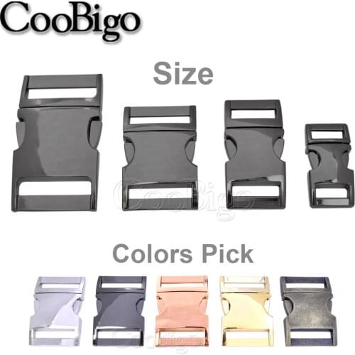 New 100pcs 10mm 15mm 20mm 25mm Metal Side Release Buckles for Paracord Bracelet Dog Cat Collar Buckles DIY Accessories