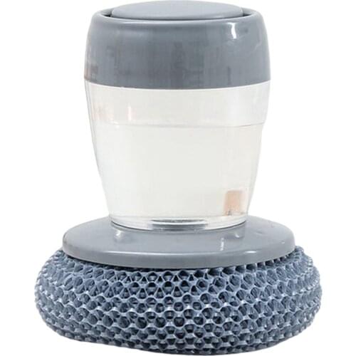 Multifunctional Pressing Cleaning Brush Built-in Liquid Storage Tank Kitchen Dishwashing Pot Brush WXV Sale