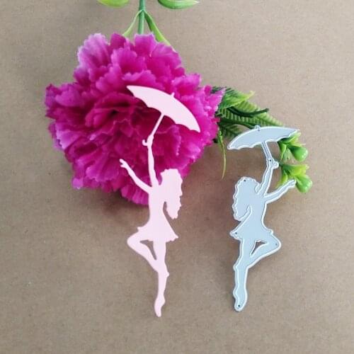 Fashion Umbrella Woman Lady Girl Raindrop 2020 New Cutting Dies Scrapbooking Dies Metal Embossing Stamps and die for DIY