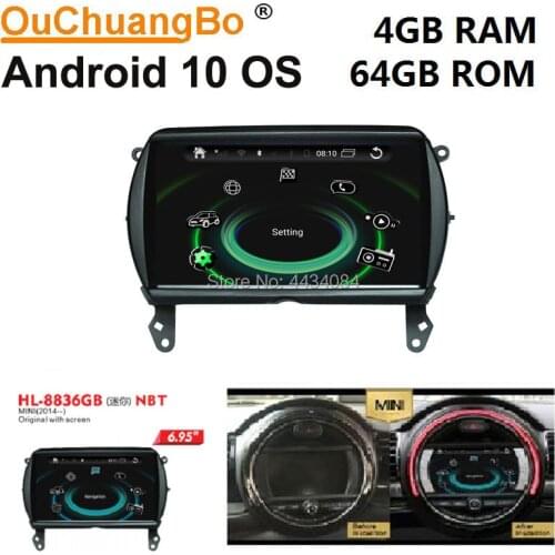 Ouchuangbo car audio multimedia navi GPS radio for mini F55 F56 F57 F60 NBT 2014-- support 8 core 4GB 64GB android 10 OS