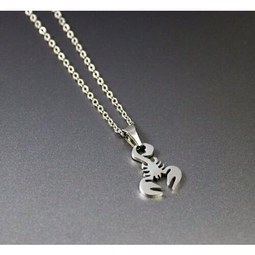 1pc Cute Lobster Stainless Steel Necklace Little Scorpion Pendants Necklaces Women Girls Kids Fashion Jewelry Accessories