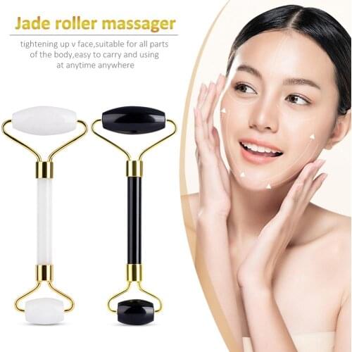 Rose Quartz Jade Roller Facial Massage Roller Jade Stone Face Lift Neck Thin Massager Anti Wrinkle Chin Remover Beauty Care