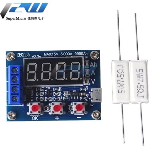 ZB2L3 Battery Tester 18650 LED Digital Display Lithium Battery Source Lead Acid Capacity Discharge Meter