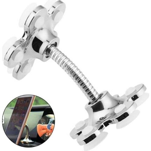 360 Degree Rotatable Metal Flower Magic Suction Cup Mobile Phone Holder Car Bracket for iPad iPhone Samsung Smartphones B36B