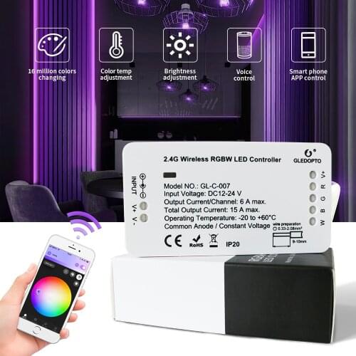 Zigbee Zll smart home LED strip rgbww controller DC12V-24V zigbee zll phone control compatible with ECHO plus Smartthings hub
