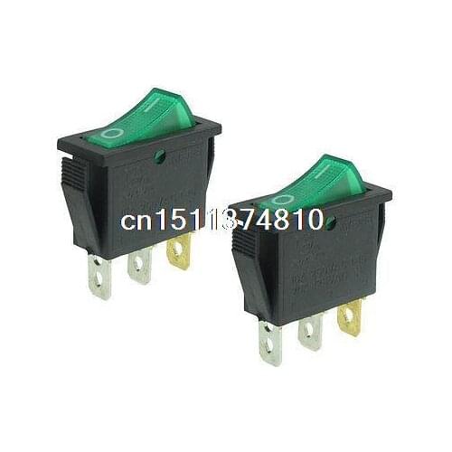 16A/250V 20A/125V AC SPST O/F Neon Lamp Rocker Switch 2 Pcs