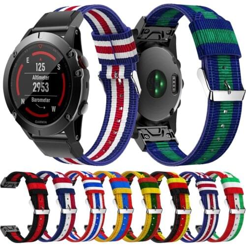 26 22 20mm Watchband for Garmin Fenix 5X 5 5S Plus 3 3HR 6 6S 6X Pro Watch Quick Release Nylon Easy fit Wrist Band Straps