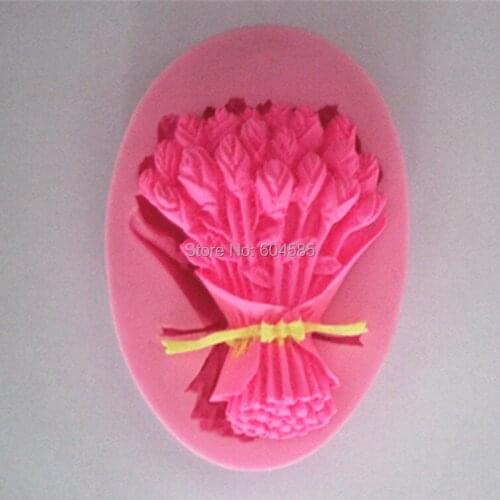 Bouquet of Flowers Roes Shape Fondant 3d Molds, Silicone Mold, Candle Moulds, Sugar Craft Tools, Chocolate Moulds, Bake Ware