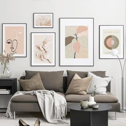 Abstract Face Lily Peony Flowers Quotes Wall Art Canvas Painting Nordic Posters And Prints Wall Pictures For Living Room Decor