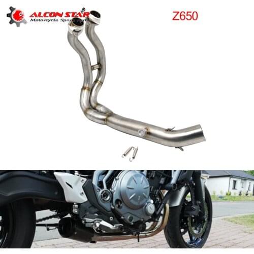 Alconstar- 50.8mm Inlet Z650 Motorcycle Middle Exhaust Muffler Connect Link Section Adapter Pipe for Kawasaki Z650 NINJA650