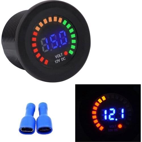 Car Motorcycle Yacht Marine Color Screen Voltmeter Led Digital Display Voltmeter Meter Oil Pressure Gauge Voltmeter