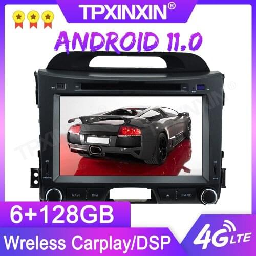 Android 11.0 6+128G For KIA SPORTAGE 2010 -2016 GPS Car Multimedia Player Headunit Audio Radio Navigtion Tape Recorder