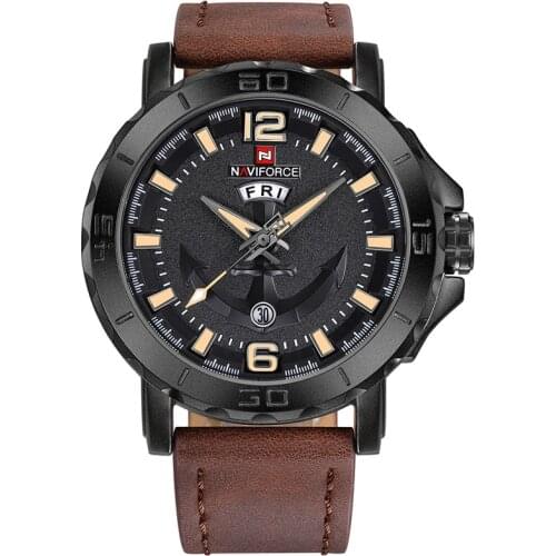 2021NAVIFORCE Top Luxury Brand Men for Black Watch Luxury Quartz Military Sports Man Watch Leather Male Clock Relogio MasculinoS