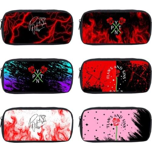 Payton Moormeier Pencil Case Storage Pouch Women Cosmetic Bag School Supplies Stationery 3D PYTN Printed Net Red Hot Makeup Box