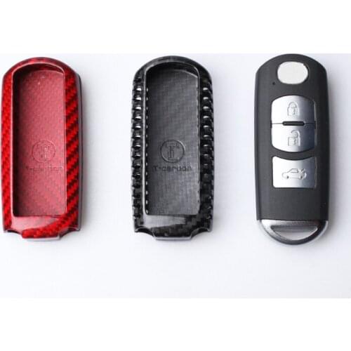 Carbon Fiber Remote Key Fob Case Shell Cover For Mazda 2 3 5 6 8 M3 M5 M6 CX-3 CX-5 CX-7 CX-9 MX-5 Car Accessories Stickers