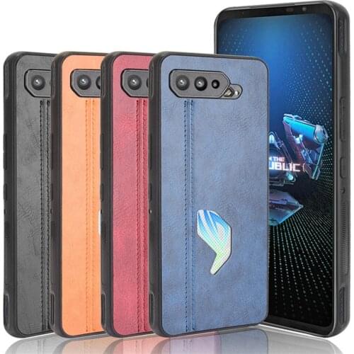 For ASUS ROG Phone 5 Phone Case Calfskin Pattern Back Cover Soft Edge Protective Sleeve