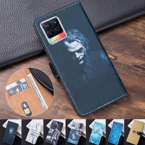 Realme 8 Case Flip book leather Cover on OPPO Realme 8 Coque Realme8 RMX3081 Funda realme 8 Lovely Flower Animal Magnetic Case