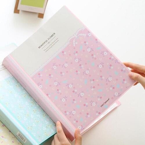 40 Pages A4 Paper Documents Floral File Holders Storage Binder Folder Pouch