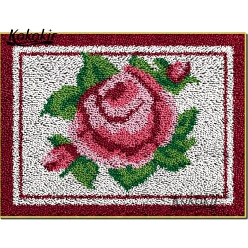 Diy tapijt needle for carpet embroidery cushion Crocheting flower mat latch hook kits rug printed canvas accessories vloerklee