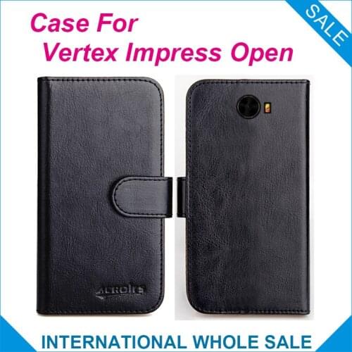 6 Colors Hot! 2016 Impress Open Vertex Case,High Quality Leather Exclusive Case For Vertex Impress Open Cover Phone Tracking