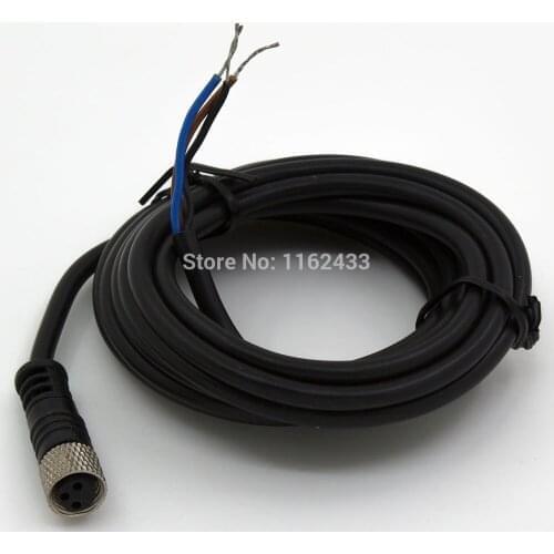 FSC8-FS-3 M8 2m PUR cable sensor connector 3pins straight female head for M8 NPN PNP proximity sensor switch