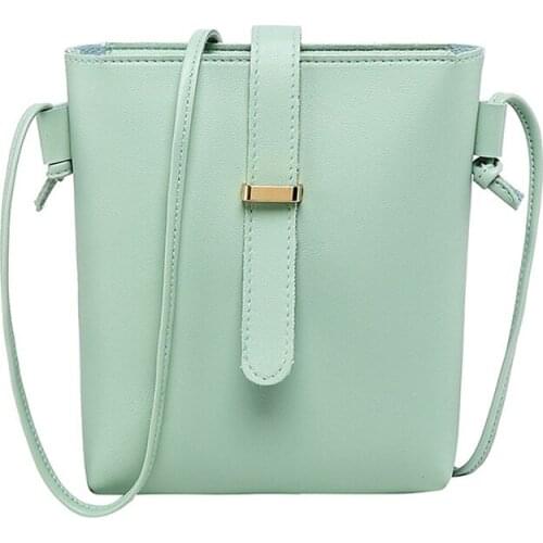 Hot Selling Women Bucket Bag PU Leather Zipper Crossbody Shoulder Messenger Bag for Daily -B5
