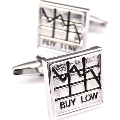 HYX High quality Square Lucky BUY LOW Stock Silver Color Cuff Links Mens Business Shirt Cuff Links Gift