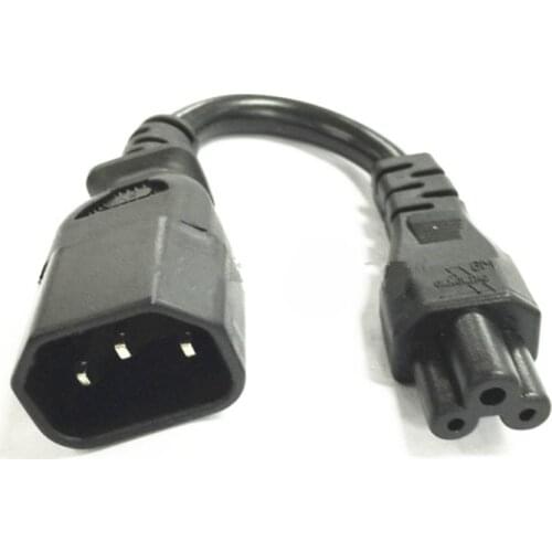 IEC 320 C14 Male Plug to C5 Female Adapter Cable IEC 3 Pin Male to C5 Micky.PDU PSU Power Converter Cord ,20CM