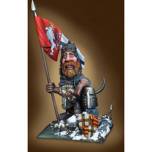Kawaii 1/32 54 MM Cartoon Teutonic Warrior Miniatures Modelling Unpainted DIY Assembling Static Resin Model Kits Collection