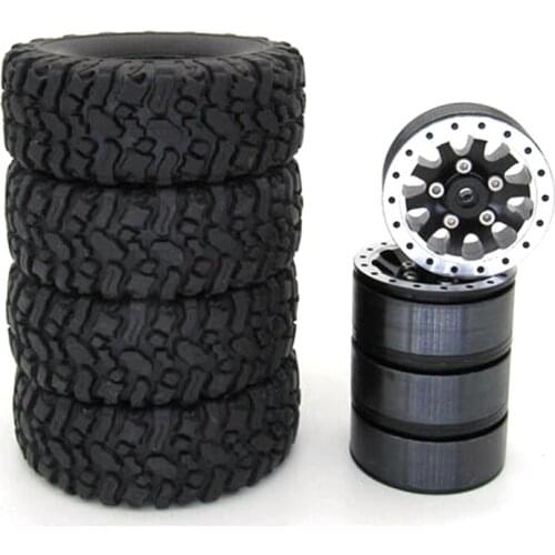 Metal Wheel Rim Hub with Rubber Tire Tyre for WPL C24 C34 C44 MN D90 D91 MS RC Car Upgrade Parts Accessories