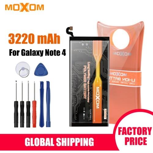 MOXOM Phone Battery For For Samsung Galaxy Note 4 Note4 N9100 N9109W N9108V Replacement Bateria Batarya EB-BN916BBC Real 3000mAh