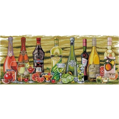 14/16/18/27/28 Needlework,DIY Cross Stitch,Sets For Embroidery kits,14CT&16CT&18CT,All kinds of wine 8th