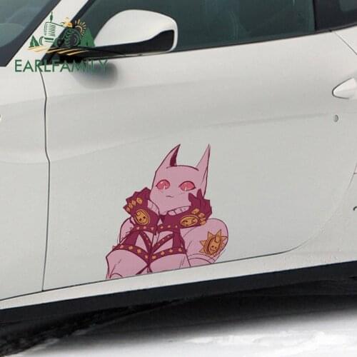 EARLFAMILY 43cm x 38.7cm for Jojos Bizarre Adventure Funny Car Stickers Graffiti Occlusion Scratch Decals Car Door Protector