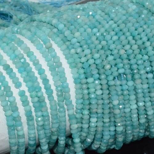Natural Peru Amazonite Faceted Rondelle Beads 2x3mm